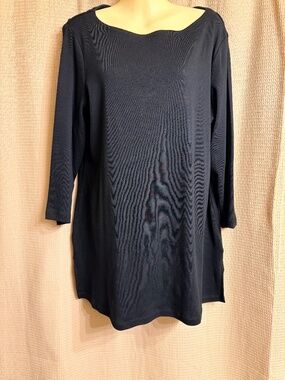 Share Karen Scott Tunic Black Top Women's L